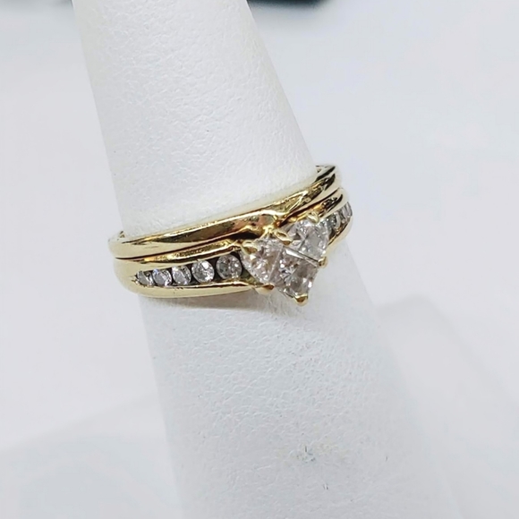 Jewelry - Heart moissanite engagement/wedding ring in 14k yellow gold